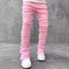Blugi Bărbați ROADVIBE Croială Regular Fit Blugi Suprapuși Slim Fit Rupti cu Petice Aspect Uzat Distruși Pantaloni Drepti din Denim Hip Hop Streetwear Material Pantaloni