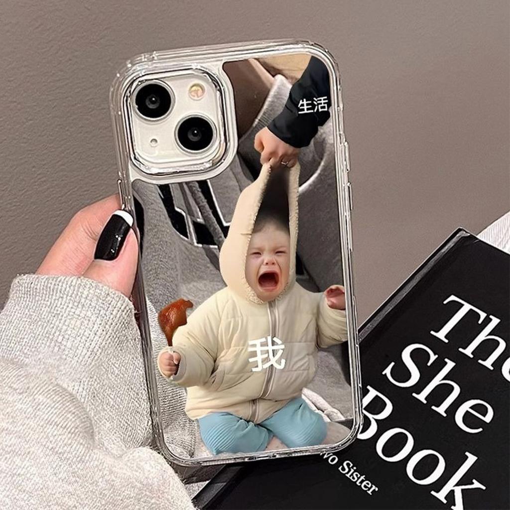 For Creative Cartoon Personalized Mirror for Apple Phone Case Mirror for Apple 15 Phone Case Transparent Case