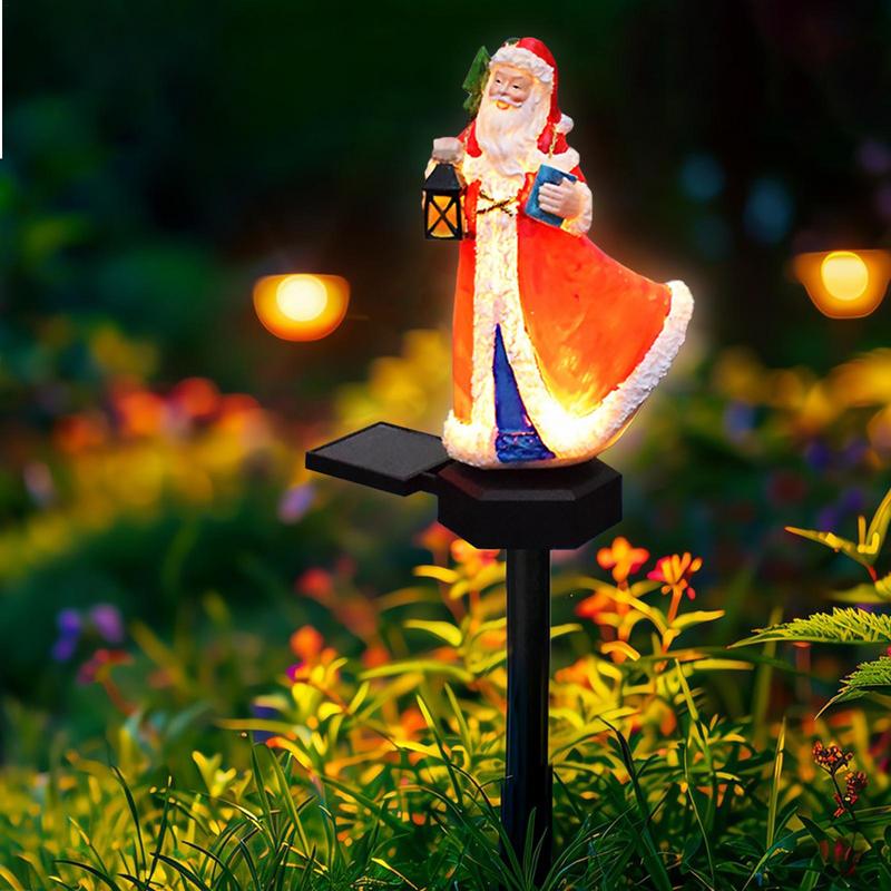 Christmas Decoration Atmosphere Lights Outdoor Solar Garden LED Street Lights Santa Claus Ground Plug Landscape Decoration Light
