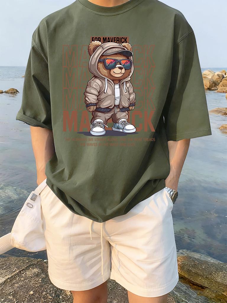 Funny Toy Bow Bear Cartoon Prints TShirts Womens Summer Cotton Short Sleeve Tees Loose ONeck Soft Tops Casual Womans Clothes