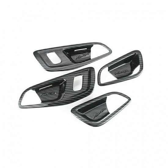For Ford Escape Kuga 2013- Carbon Fiber Car Door Handle Bowl Cover Trim 4PCS