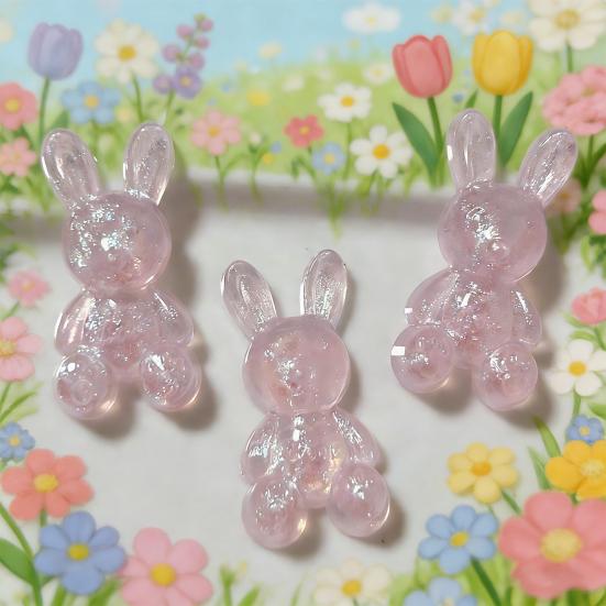 10 st Glittrig Akryl Kaninberlock Mini Påsk Sittande Kanin Dekoration 3D Djurfigur DIY Hantverk Handgjorda Projekt Material Tillbehör