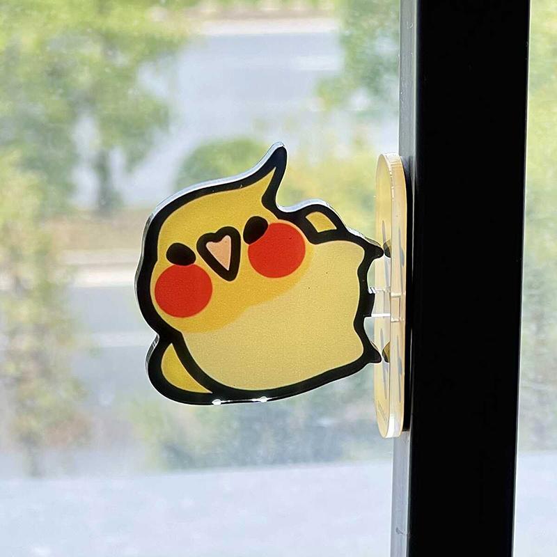 Popular animal acrylic refrigerator magnets cute bird decorative patch acrylic kawaii ornamentation cartoon parrot home decor