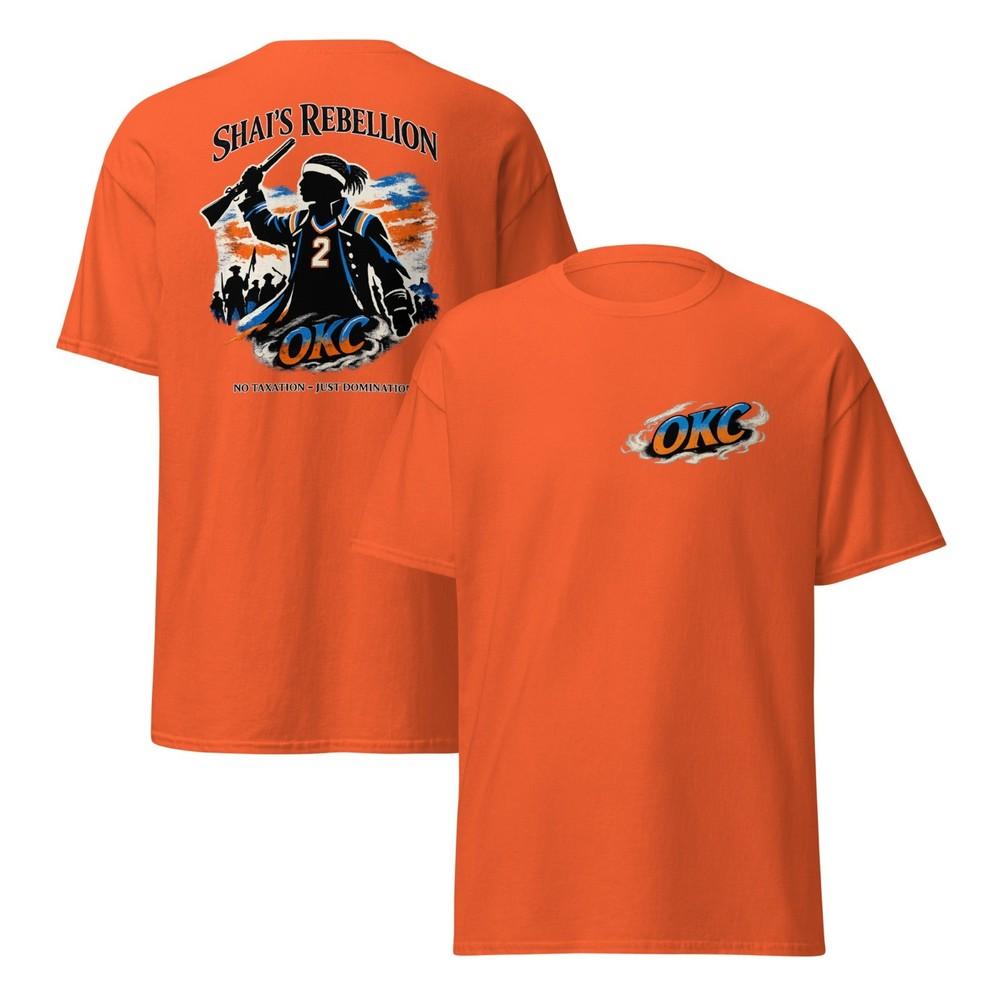 SGA Shai GilgeousAlexa wbr/ nder Shirt Front Back – Shai Rebellion OKC Basketball Tee Unisex T-Shirt XXL