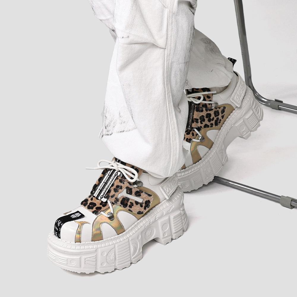 Dámské tenisky Nový punkový styl Dámské boty Gotické kotníkové rockové boty Šněrovací Výška podpatku Platformové boty Dámské Kovová dekorace