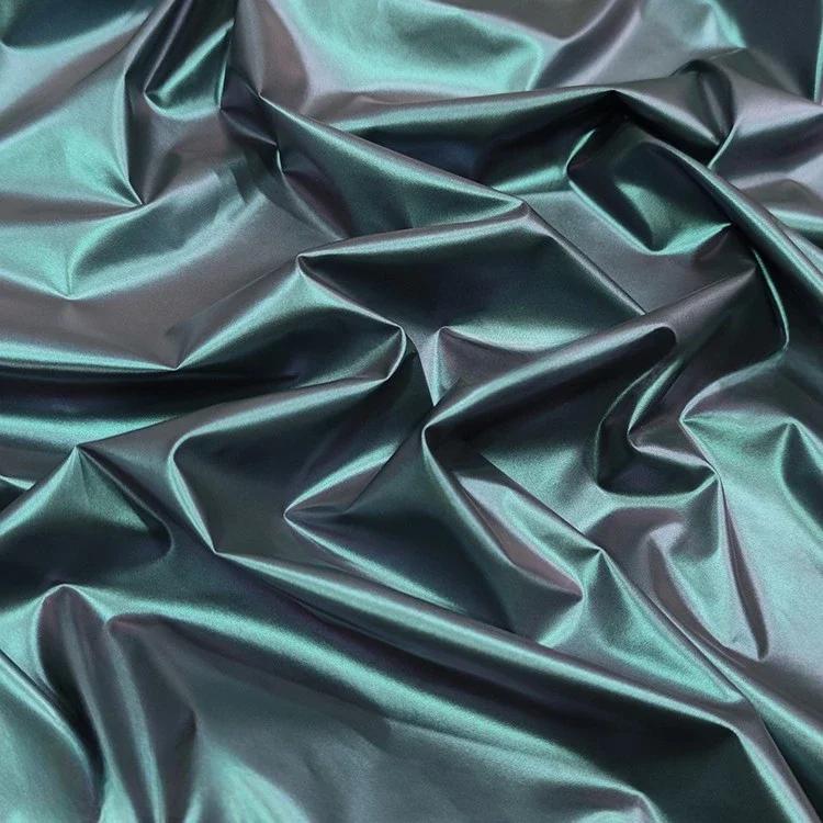 100x150cm Pu Leather Chameleon Waterproof Down Coat Fabric Glossy Symphony Gradient for Leather Jacket Fabric Materials