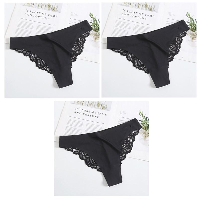 3 Stück Damen Sexy Dessous Slips Spitze Übergröße Slips Niedrige Taille Unterhosen Intimbekleidung Nahtlose Slips Seidenhöschen Damen Tangas