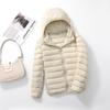 2026 Women's Lightweight Hooded Down Jacket - Ultra-Light Short White Duck Down for Winter