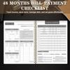 Undated Monthly Bill Payment - 48-Month Undated Financial Organizer with Income Tracker, Savings & Debt Management, Yearly Goals, Expense Tracking