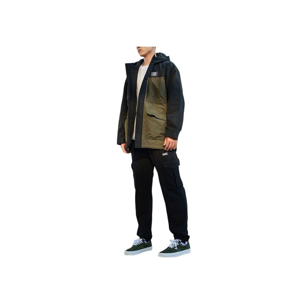 Vans Logo Print Zipper Multi-Pocket Hooded Jacket Men jackets Multicolor VN000915KCZ