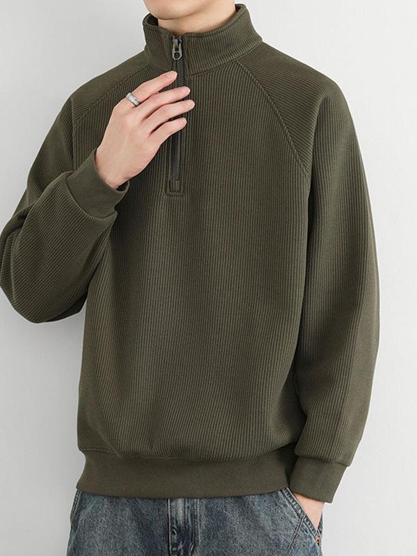 Herbst Neuankunft Übergröße Herren Stehkragen Übergroßer Cardigan Hoodie Jacke mit Lässiger Stimmung