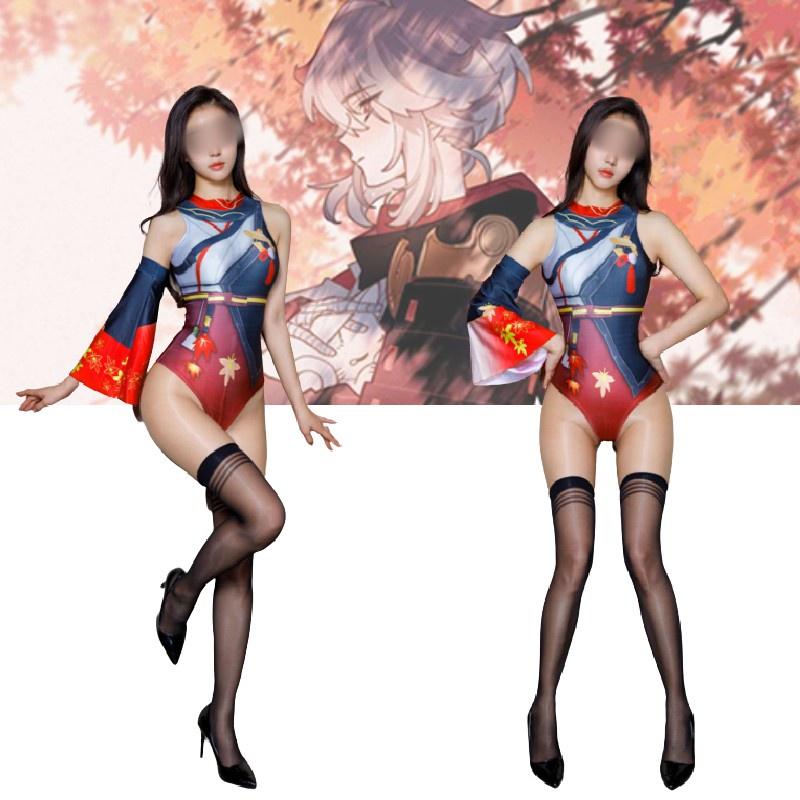 Original Sin Cosplay Costume Kaedehara Kazuha's Anime Swimsuit Outfit