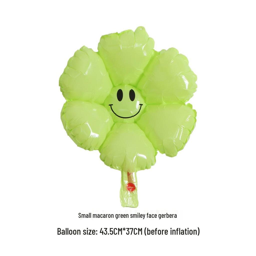 Daisy and Sunflower Balloons - Kids' Birthday and Wedding Decoration, Aluminum Foil with Smiley Faces