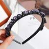 Rutschfester Koreanischer Stil Strassstein Blume Haarbruch-Artefakt Schwarze Geflochtene Haarspange Styling-Werkzeug Zähnchen-Clip Geflochtener Kopfreif