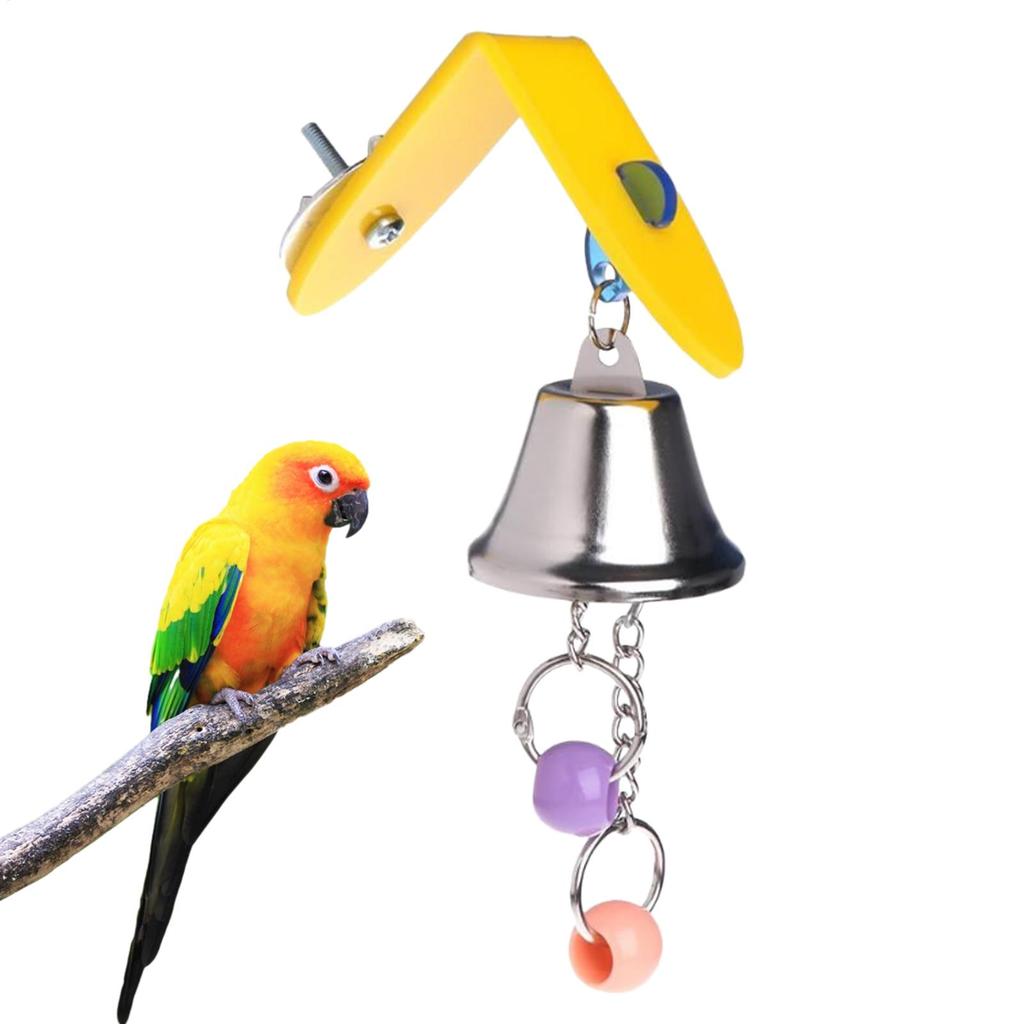 Parrot Bell Toys Birds Chewing Hanging Cage Bite Accessories Parakeet Beads Play Parrotlet Enrichment Toys Pet Bird Supplies