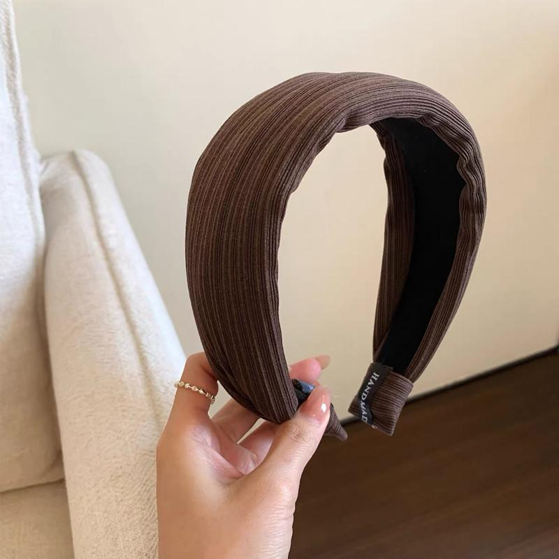 Red headband for women, wide-brimmed, hair-pressing, face-washing headband, high-end, stylish, fashionable headwear, hairpin headband