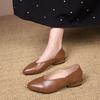 2025 autumn new flat bottom soft surface low heel comfortable grandma shoes Korean version versatile light mouth retro simple two wear beans