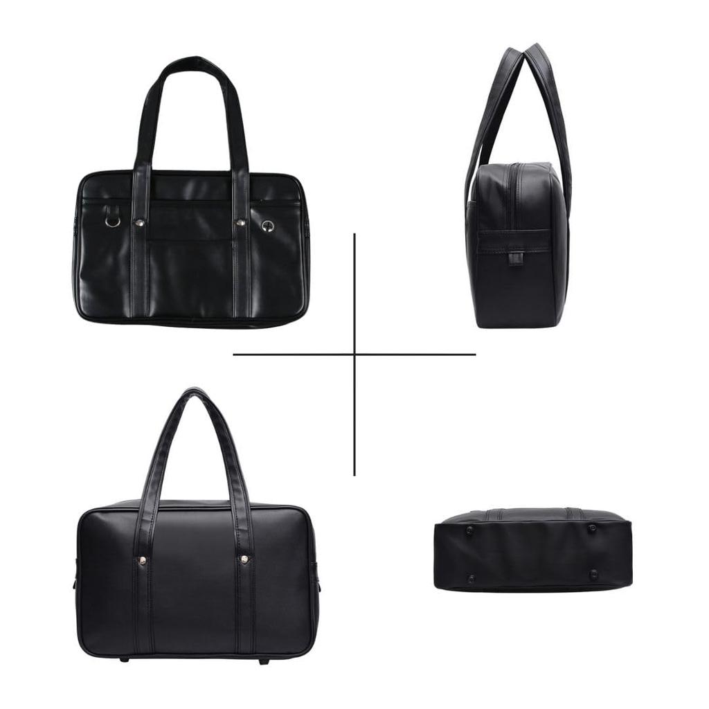 REMARSO School Bag for High School Students, Faux Leather Shoulder Bag, Popular with Girls, Large Capacity, A4 Size, Perfect for School, JK Uniforms,