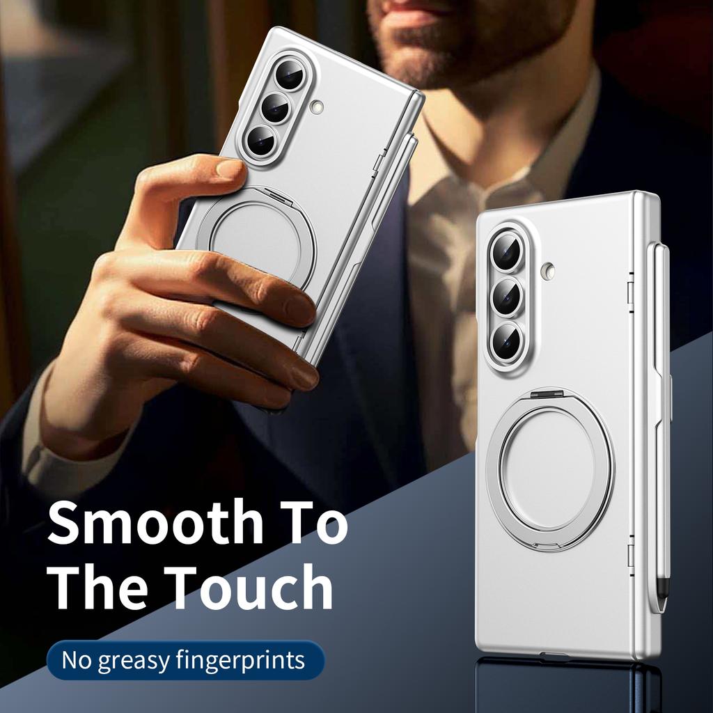 360 Rotating Magnetic Stand Hinge Protect Case for Samsung Galaxy Z Fold 8 7 6 5 4 3 Pen & Tempered Glass Screen Charging Cover