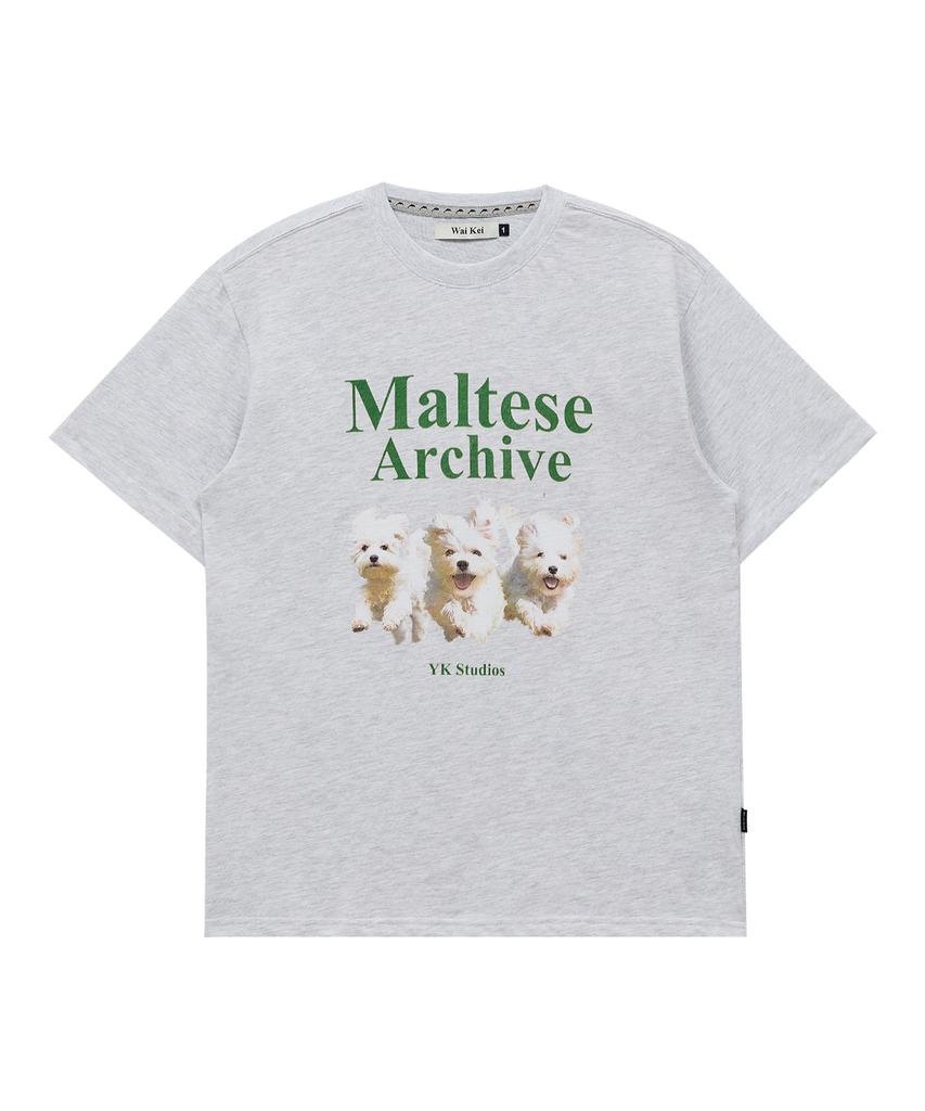 WAIKEI Maltese Archive Short Sleeve T-Shirt Melange White
