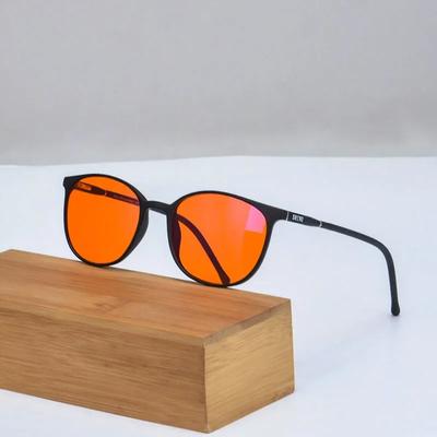 Damenbrille Blaulichtfilterbrille Orange Gläser Damenbrille kleine Größe Vintage-Brille rote Gläser helfen besser zu schlafen