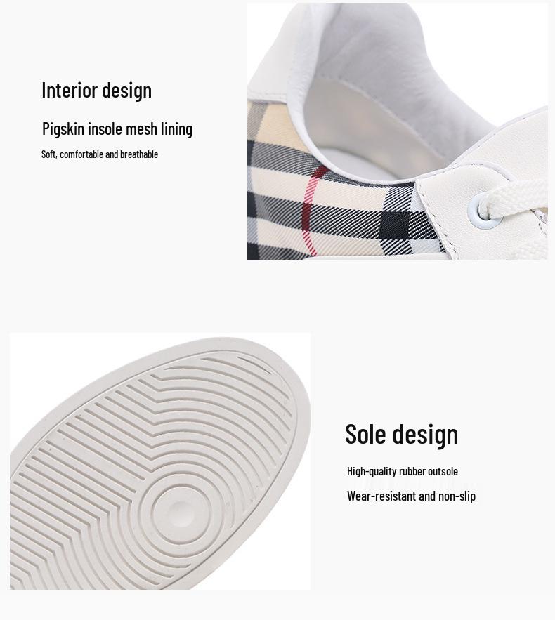 2025 Autumn Trendy Men's Genuine Leather Casual Lace-up Skate Shoes, Color Block Design