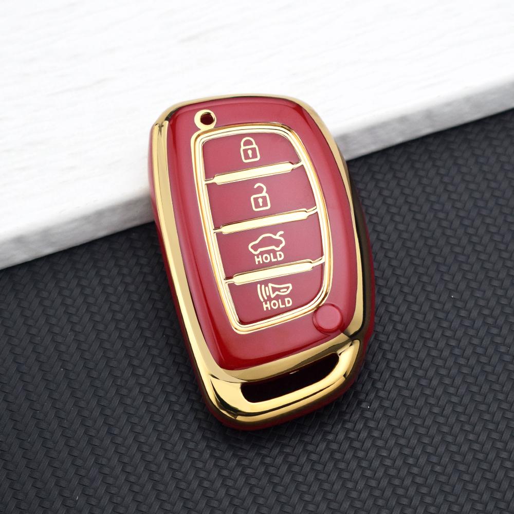 

4 Buttons TPU Car Key Case Cover For Hyundai Creta Ix35 Ix45 I30 I40 Tucson Santa Fe Sonata Elantra Auto Key Holder Accessories