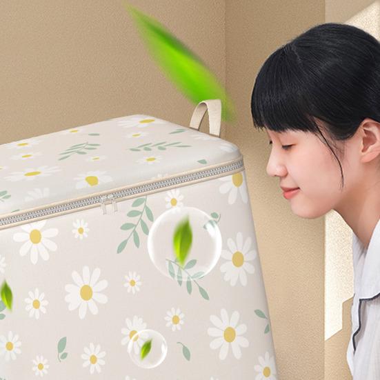 Quilt-Aufbewahrungstasche, Kleidung, Spielzeug, Organizer mit Griff, Reißverschluss, wasserdicht, großes Fassungsvermögen, wiederverwendbare Quilt-Kleidungsbehälter-Tasche