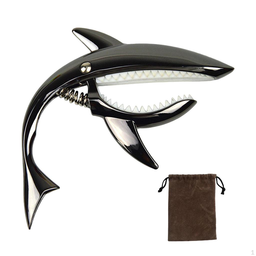 Guitar Capo Cute Shaped with Storage Pouch Zinc Alloy Tone Clip Spring for Acoustic Bass