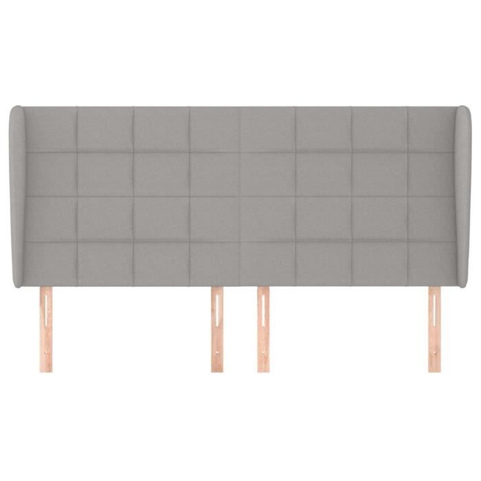 VidaXL Headboard with Ears Light Grey 183x23x118-128 Cm Fabric3117970