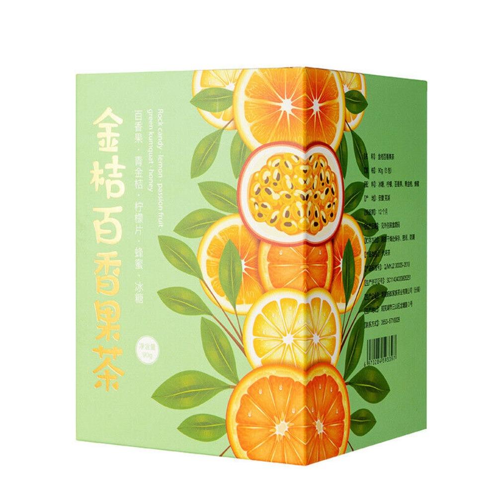 Gefriergetrockneter Zitrus-Passionsfrucht-Honigtee mit Zitronenscheiben Floraler Fruchttee