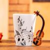 Caneca de cerâmica criativa de 240 ml, estilo violão, violino, café, chá, leite, pauta, canecas e xícaras com alça, presentes novos