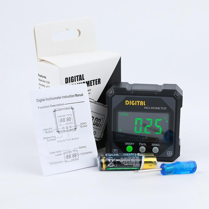 Digital 4 Sided Magnetic Dual Laser Inclinometer Protractor for Woodworking Accurate Angle Measurement DIY Projects