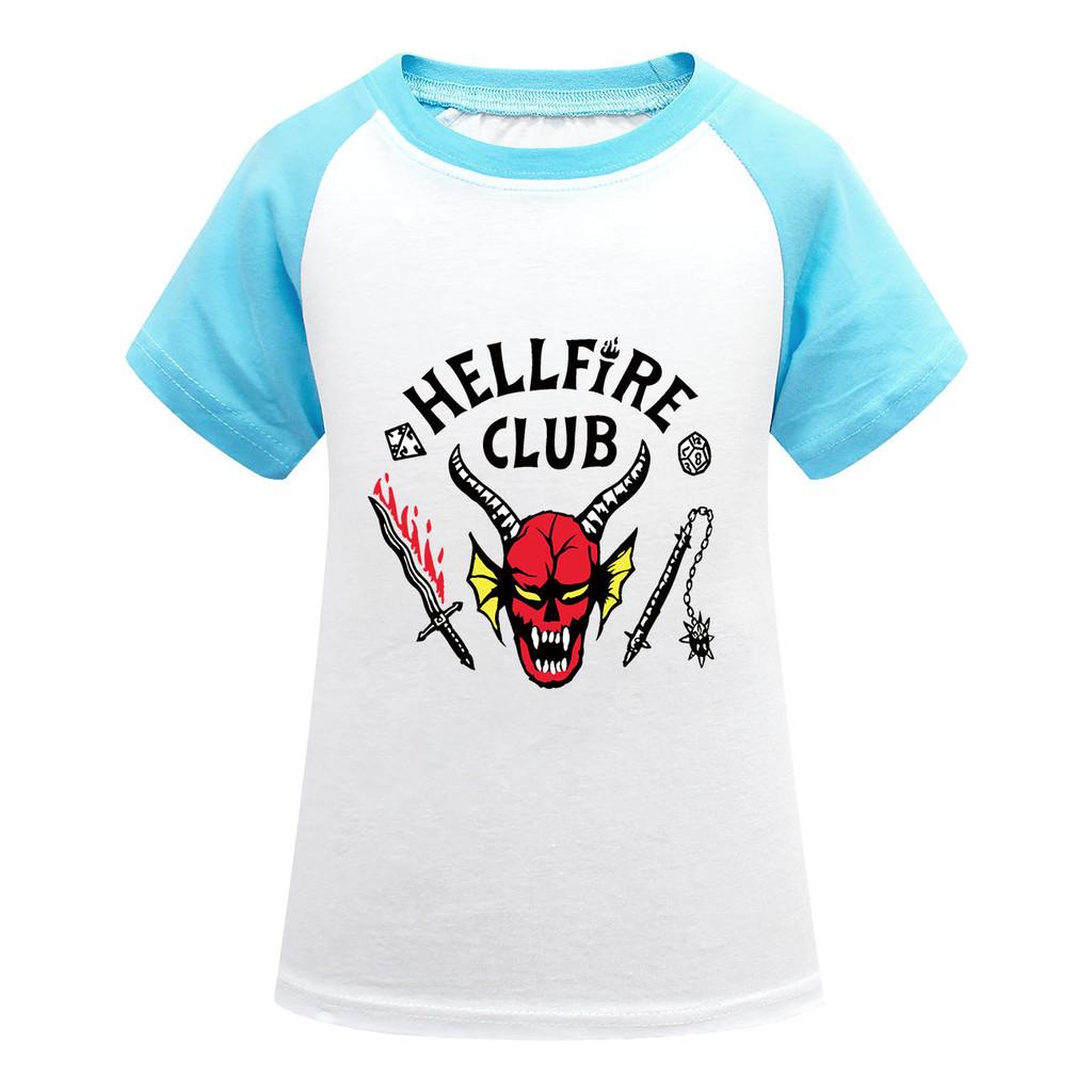 Kids Stranger Things Hellfire Printed Casual Cotton T-Shirt