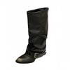 Pointed Pile Boots Women's Thick Heel Spice Girl Pleated Pants Boots Small Man But Knee Knight Boots