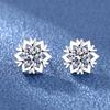 Silver Plated Snowflake Stud Earrings with 3A Zircon – Simple European & American Korean Style for Women