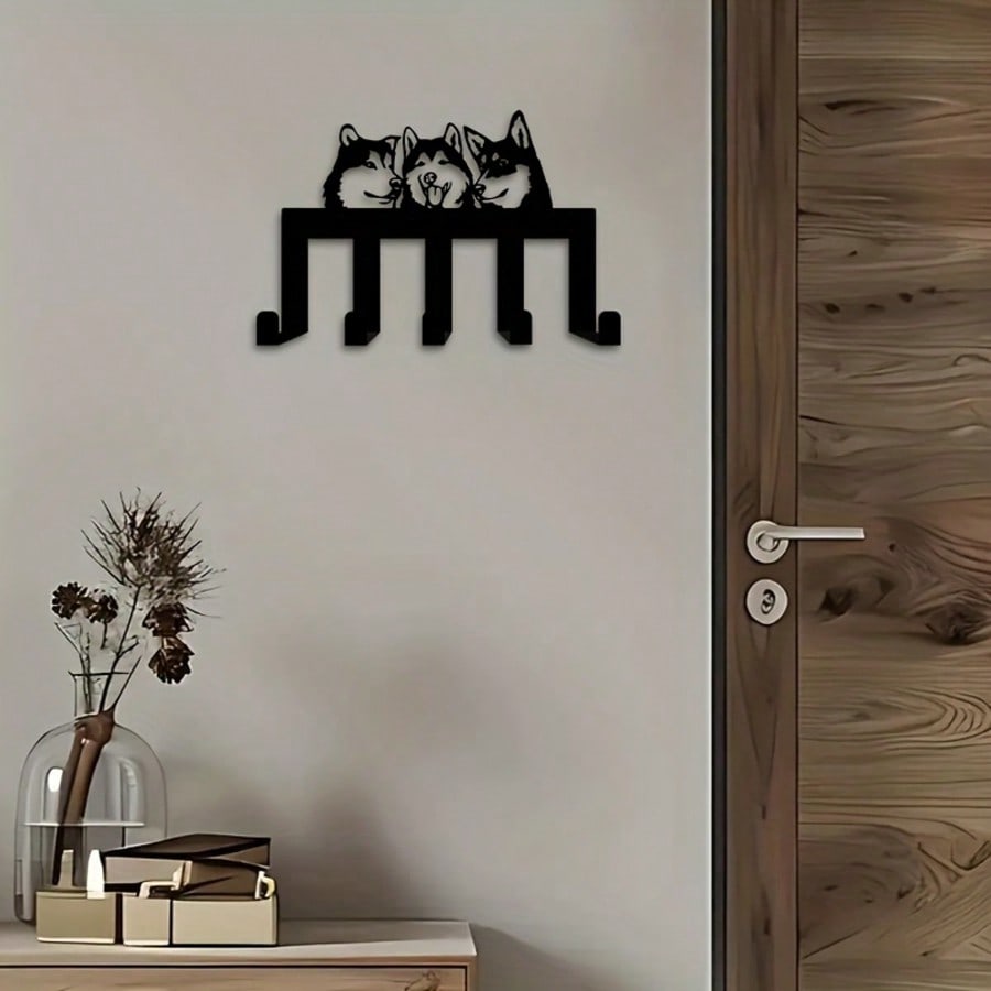 Modern Husky Wall Hook 5 Hooks Heavy Iron Storage Minimalist Decor