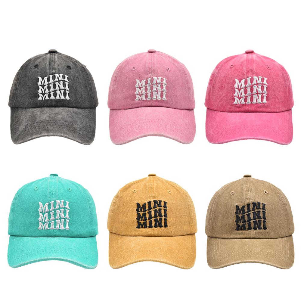 Unisex Mama Mini Parent-Child Embroidery Wash Baseball Caps Spring And Autumn Outdoor Adjustable Casual Hats Sunscreen Hat