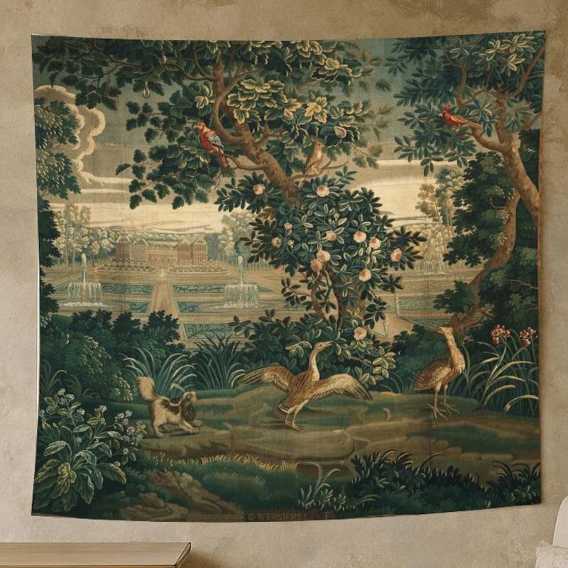 Tapestry of antique French greenery in the castle garden 75x100