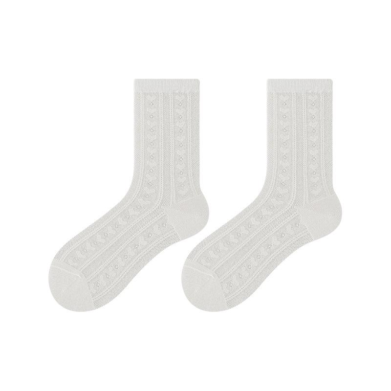 Mesh Breathable Cotton Socks Autumn Thin Mid-Leg Socks Socks Absorb Sweat And Anti-Odor Antibacterial Pile Socks Socks Industry