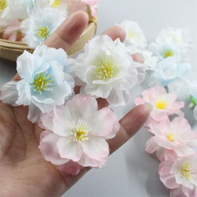 10 Pcs Artificial Cherry Blossom Flower Heads Mini Fake Silk Cherry Blossom Flower