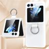 Solid Color Folding With Finger Ring Buckle Case For Samsung Z Flip 6 5 Zflip 5 Z Flip4 Z Flip 3 5G Shockproof Matte Clear Cover
