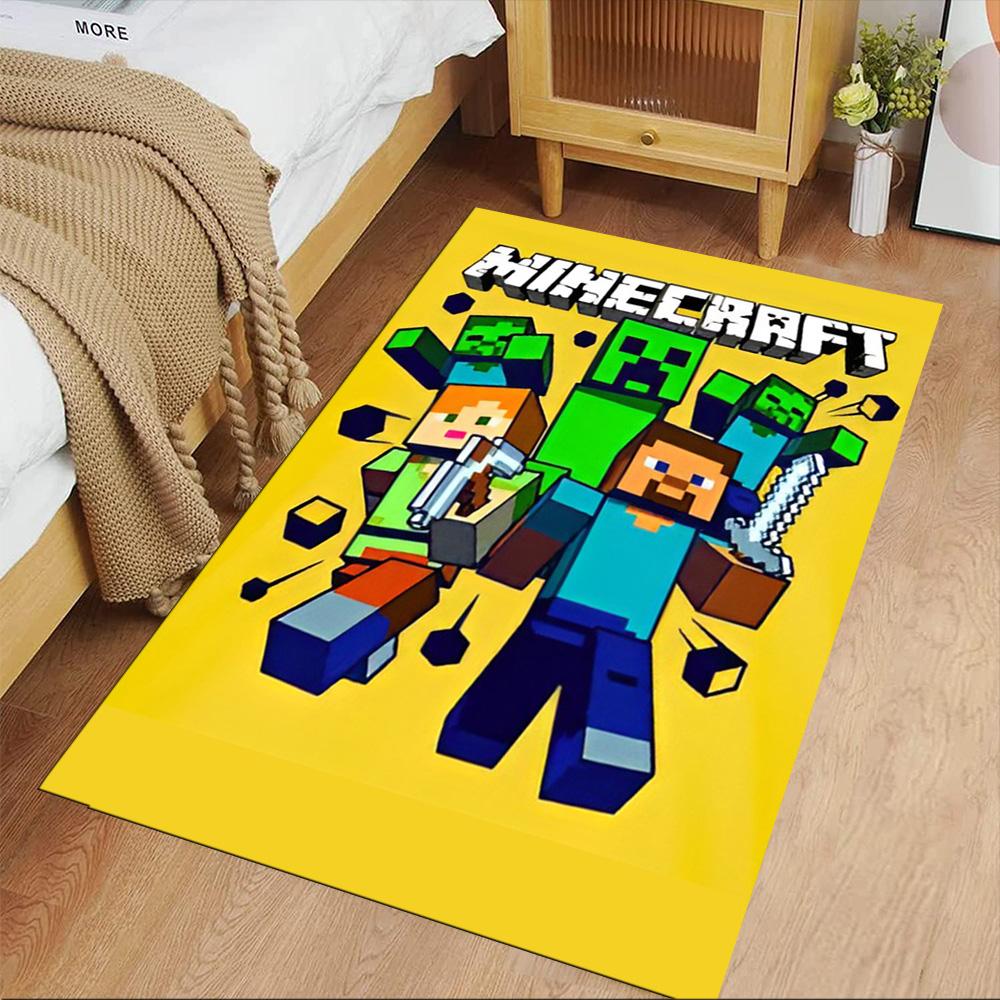 Minecraft Floor Rug Office Rug Perfect for Outdoor Game Room Entryway Kitchen Anti-slip Rug Anime Office Decor