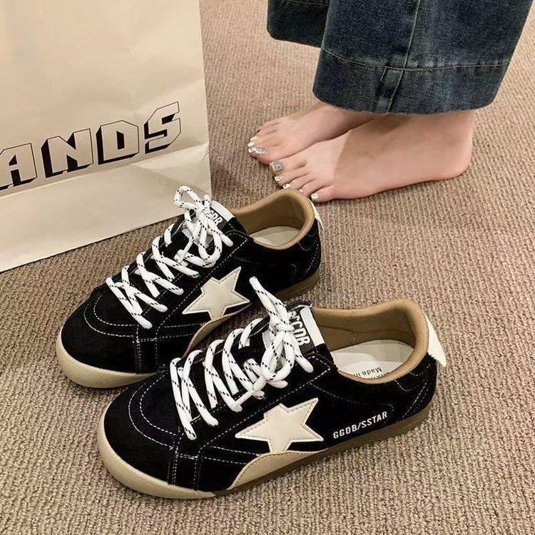 Dexun Shoes Women's Red Shoes New Autumn Super Fire Casual Forrest Gump Shoes Versatile Star Board Shoes