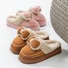 Bow cotton slippers thickened cotton shoes autumn and winter velvet warm comfortable indoor home and outdoor shoes