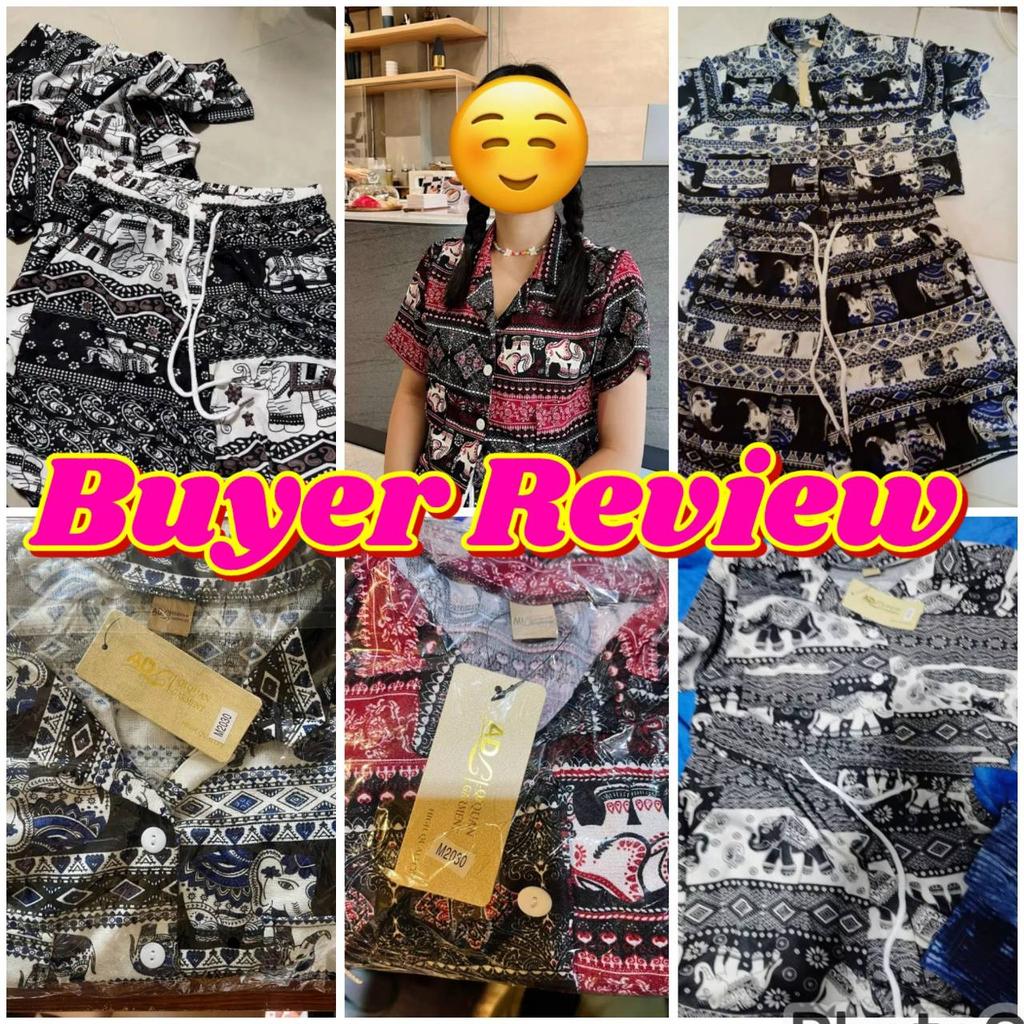 Elephant Pants Shorts Shirt Set V-neck Crop Top Short Sleeve Adjustable Elastic Waistband Strap Women Print Casual Boho Bohemian Retro Vintage