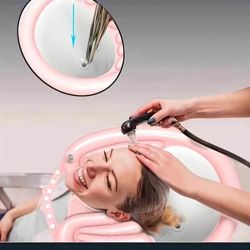 Inflatable Shampoo Basin - Portable, Soft, Comfortable, and Lightweight with Air Pump and Drainage for Elderly, Disabled, Pregnant Women