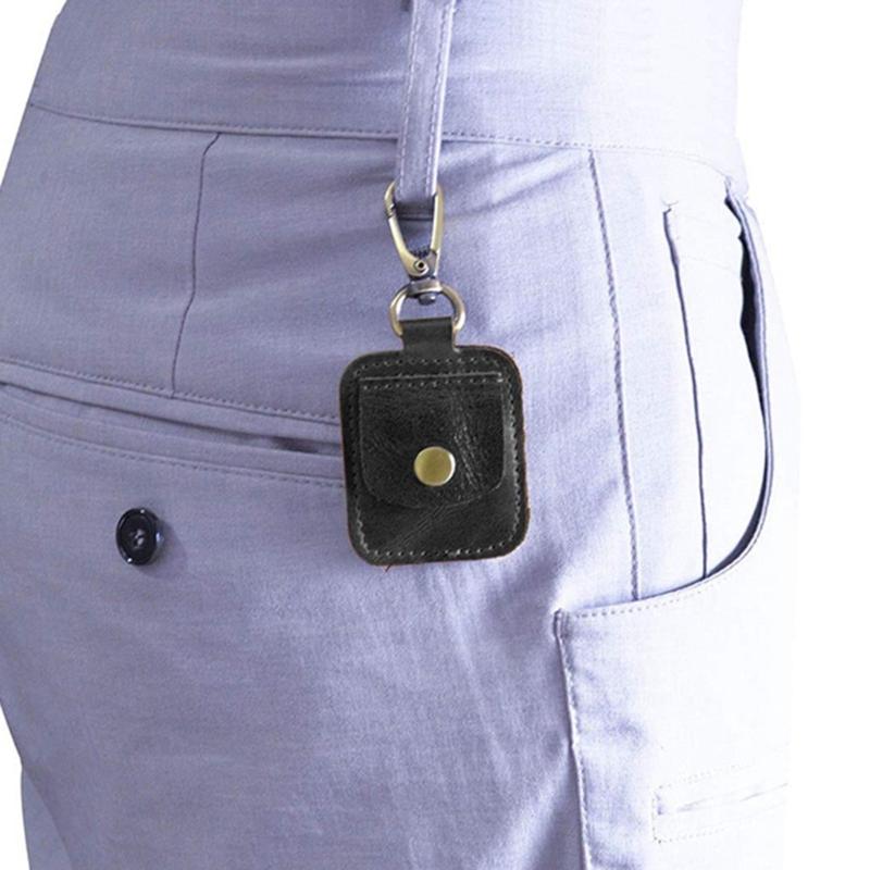 Elegant Leather Ring Holder Keychain Practical Leather Keychain with Pouch Essential Accessory for Active Lifestyles