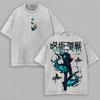 Hot Anime Jujutsu Kaisen Gojo Satoru Clothing Men Women Casual Tshirts Washed Cotton Tee Retro Loose T-shirt Harajuku T Shirt