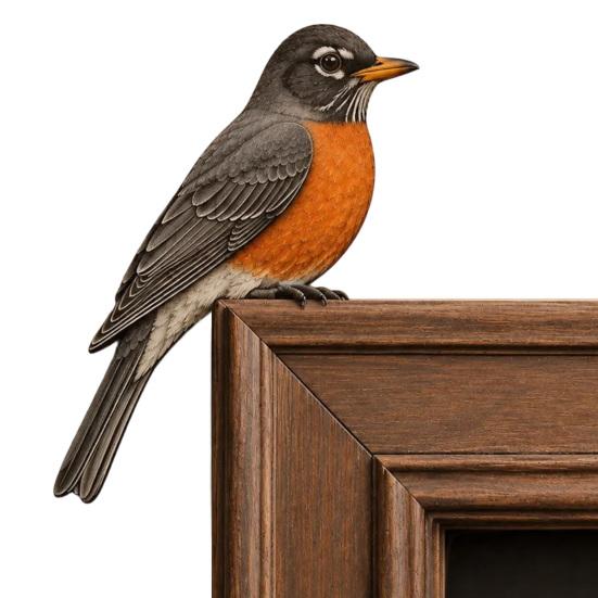 Accents de pièce inspirés par la nature, Décor Topper d'oiseau en bois pour porte, Statuette d'angle de forme adorable, Panneau décoratif en bois fait à la main, Aménagement intérieur de forêt